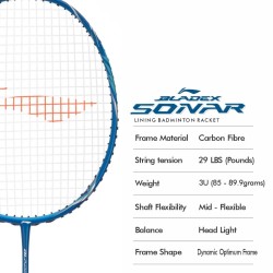 LI-NING Bladex Sonar Badminton Racquet (Blue, Unstrung)