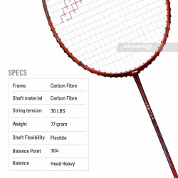LI-NING Ignite 8 Badminton Racquet (Dark Red/Rich Gold, Unstrung)
