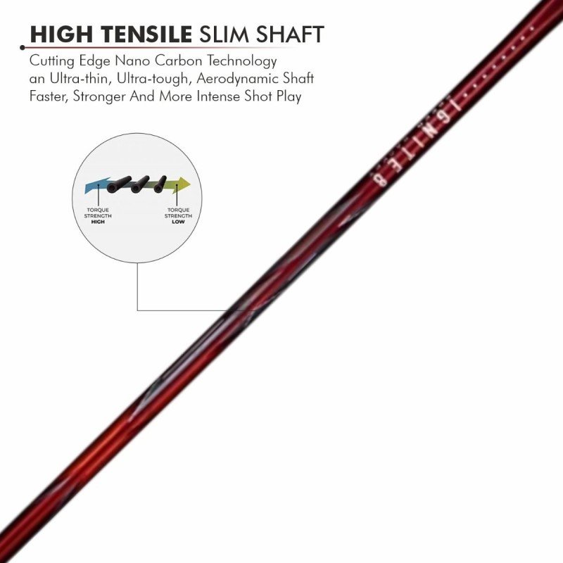 LI-NING Ignite 8 Badminton Racquet (Dark Red/Rich Gold, Unstrung)