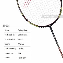 LI-NING Ignite 8 Badminton Racquet (Cool Gray/Bull Red, Unstrung)