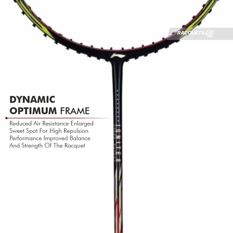 LI-NING Ignite 8 Badminton Racquet (Cool Gray/Bull Red, Unstrung)