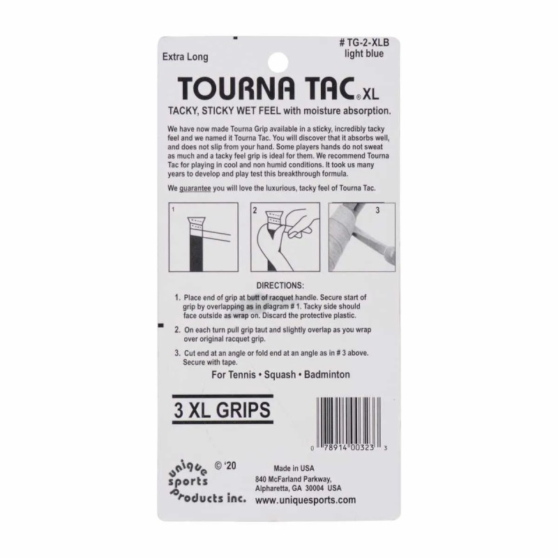 TOURNA Tac Overgrip Grip XL (3 Grips on roll, Blue)