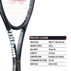 WILSON Pro Staff X Classic Tennis Racquet (Unstrung)