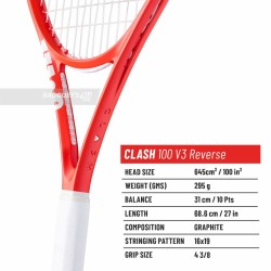 WILSON Clash 100 V3 Reverse Tennis Racquet (295g, Unstrung)