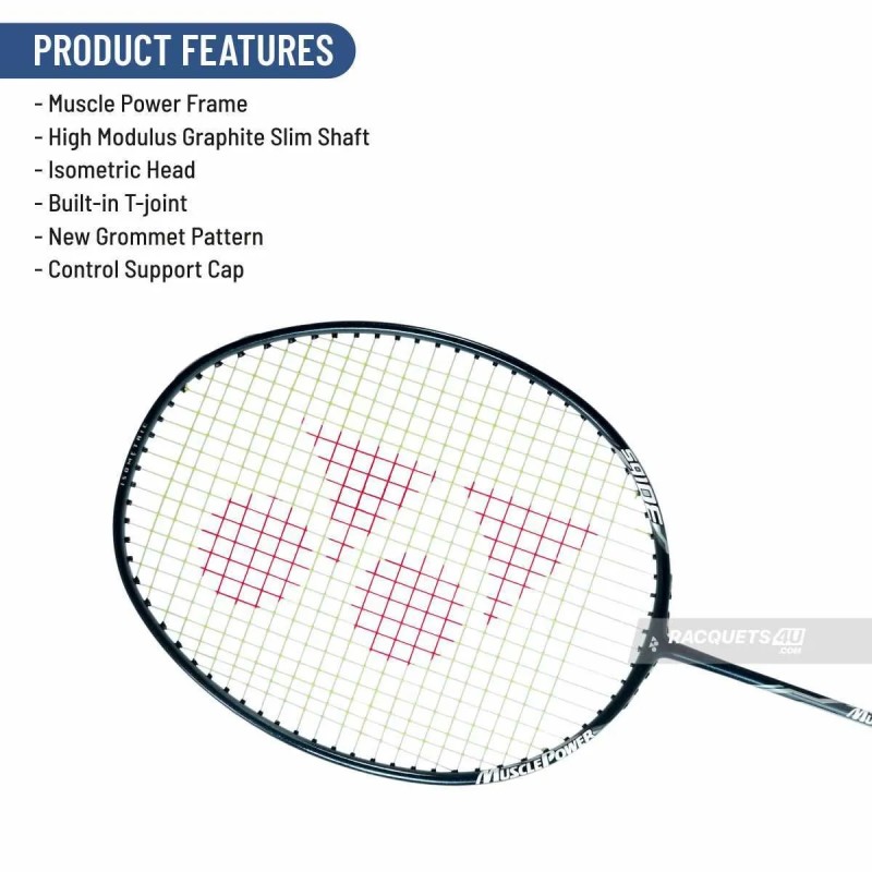 Yonex Muscle Power 29 Light Badminton Racquet (Black/Grey, Strung)