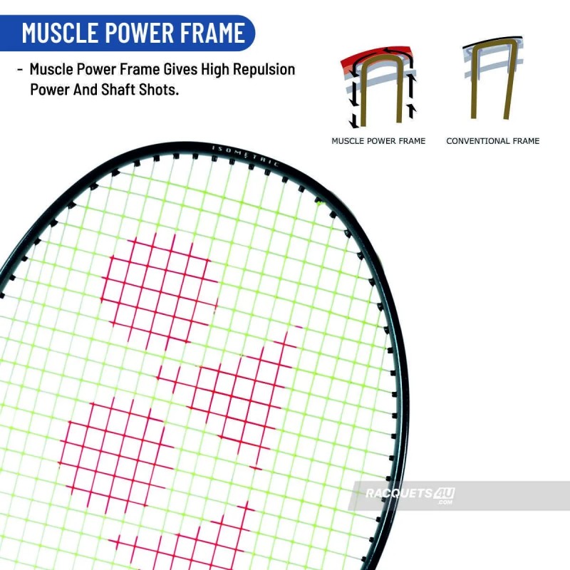 Yonex Muscle Power 29 Light Badminton Racquet (Black/Grey, Strung)