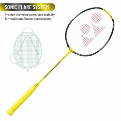 YONEX Nanoflare 1000 Game Badminton Racquet (Lightning Yellow, Strung)