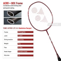 YONEX Astrox Lite 45I Badminton Racquet (Strung, Kurenai)