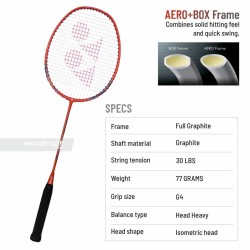 Yonex Nanoray 72 Light Badminton Racquet (Strung, Orange)