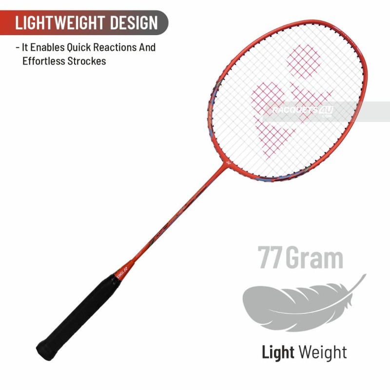 Yonex Nanoray 72 Light Badminton Racquet (Strung, Orange)