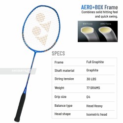 Yonex Nanoray 72 Light Badminton Racquet (Strung, Blue)