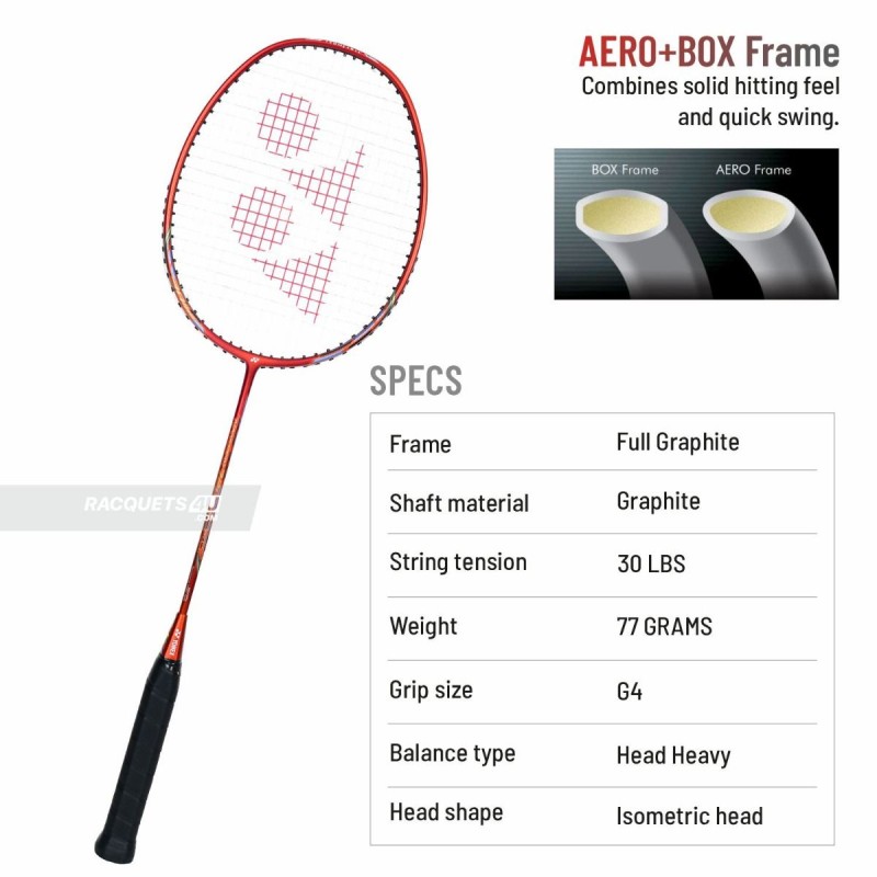 Yonex Nanoray 72 Light Badminton Racquet (Strung, Red)