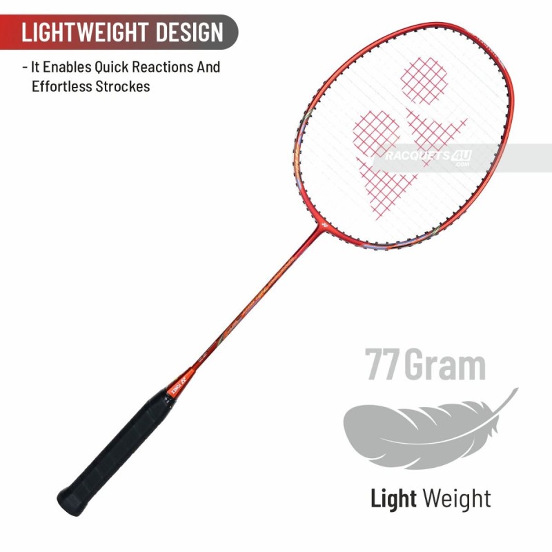 Yonex Nanoray 72 Light Badminton Racquet (Strung, Red)