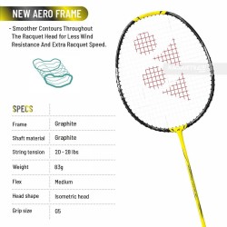 YONEX Nanoflare 1000 Play Badminton Racquet (Strung, Lightning Yellow)