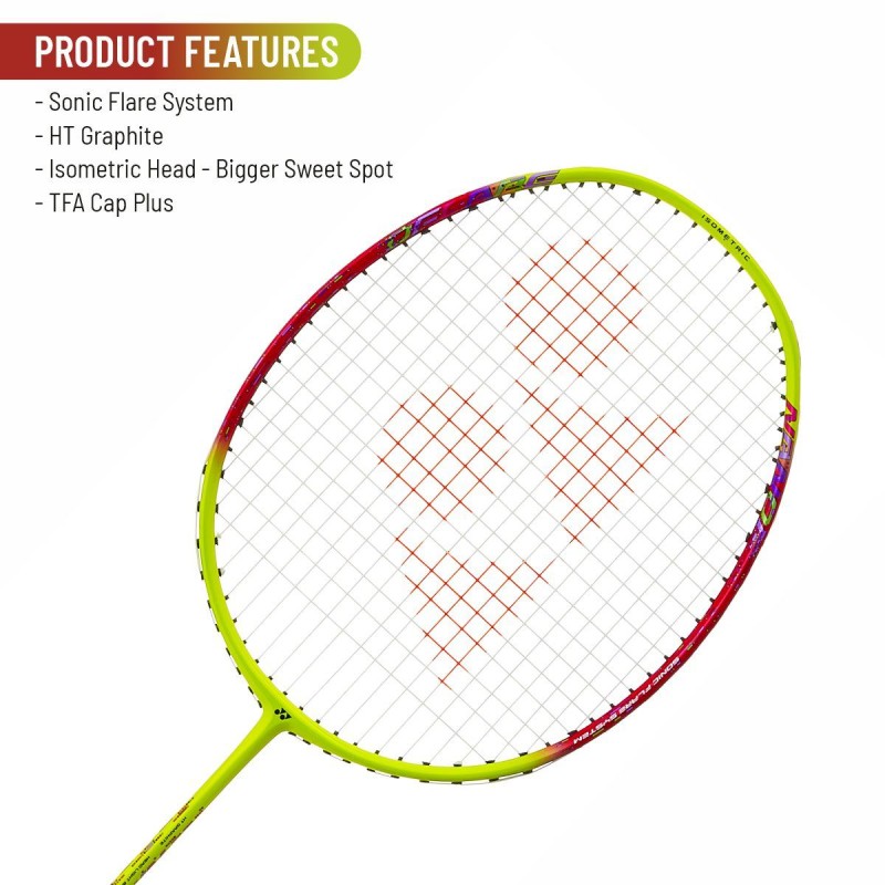 YONEX Nanoflare 002 Ability Badminton Racquet (Strung, Lime)