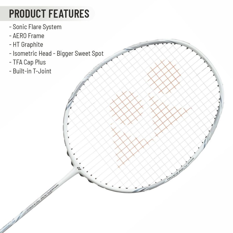 YONEX Nanoflare Nextage Badminton Racquet (Strung, White/Grey)