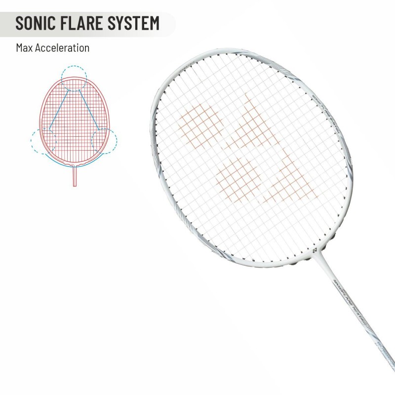YONEX Nanoflare Nextage Badminton Racquet (Strung, White/Grey)