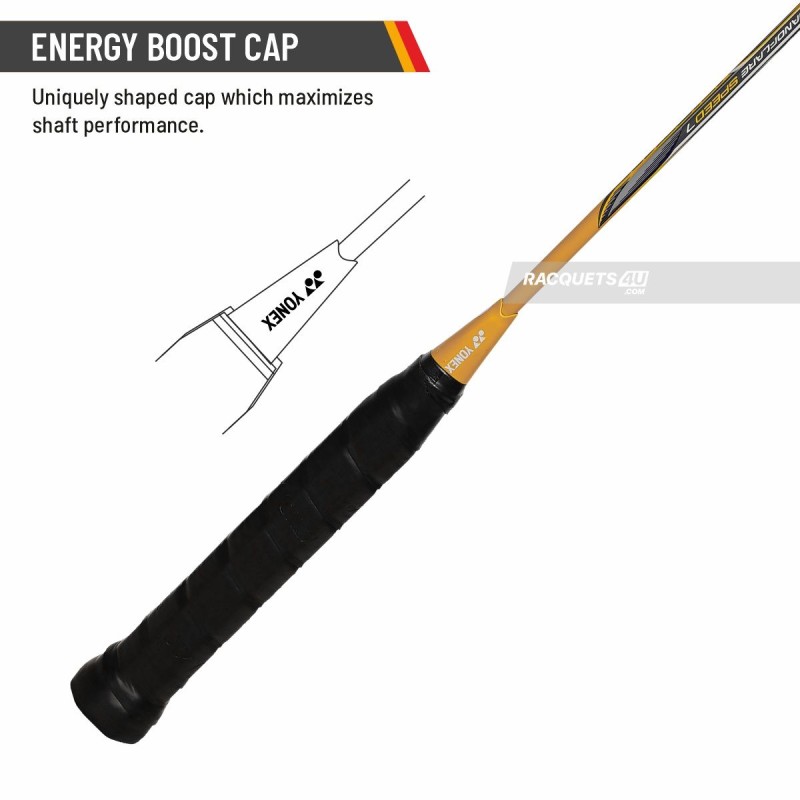 YONEX Nanoflare Speed 7 Badminton Racquet (Strung, Grey/Yellow)