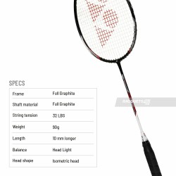 YONEX Nanoflare Speed 7 Badminton Racquet (Strung, Black/White)