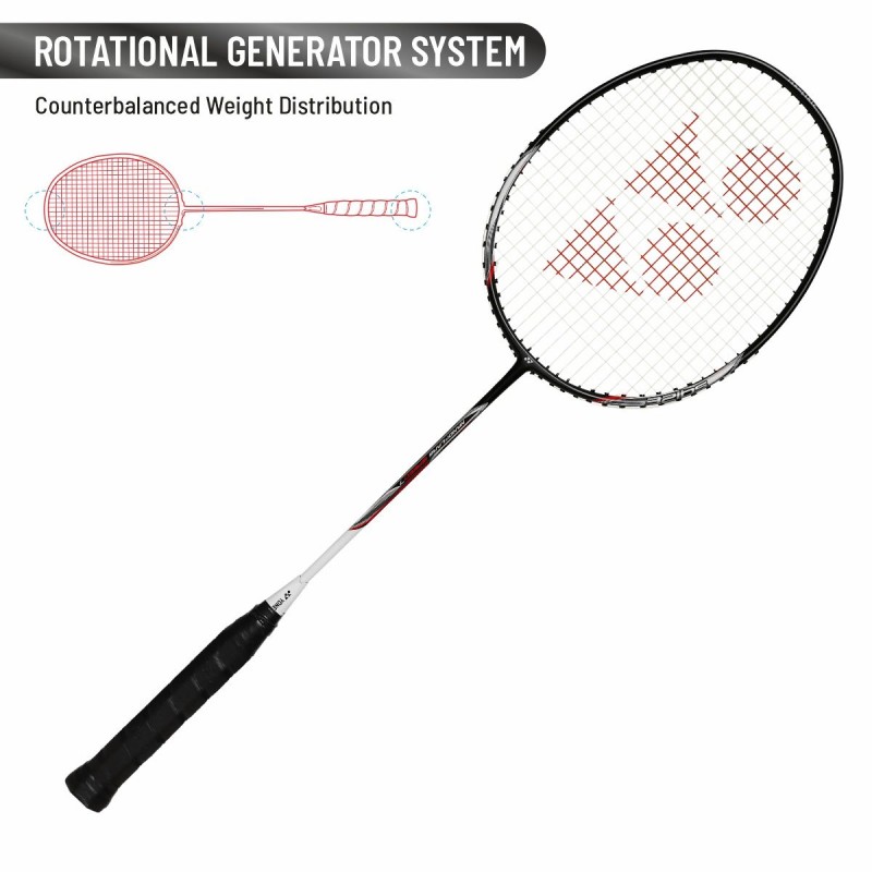 YONEX Nanoflare Speed 7 Badminton Racquet (Strung, Black/White)