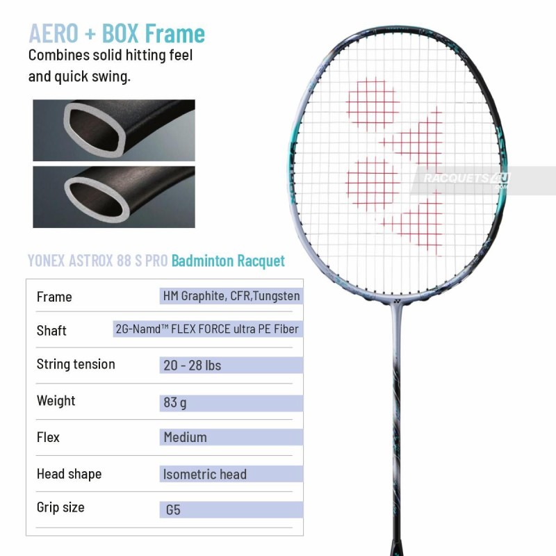 YONEX ASTROX 88 S Pro Badminton Racquet (Silver/Black, Unstrung)