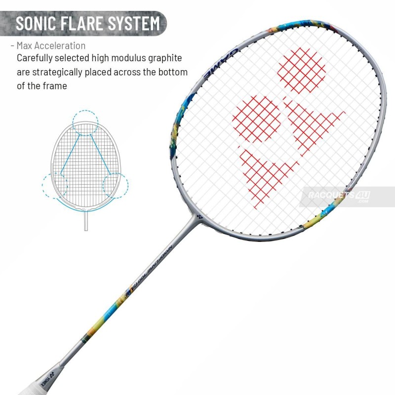 YONEX Nanoflare 700 Game Badminton Racquet (Strung, Silver/Blue)