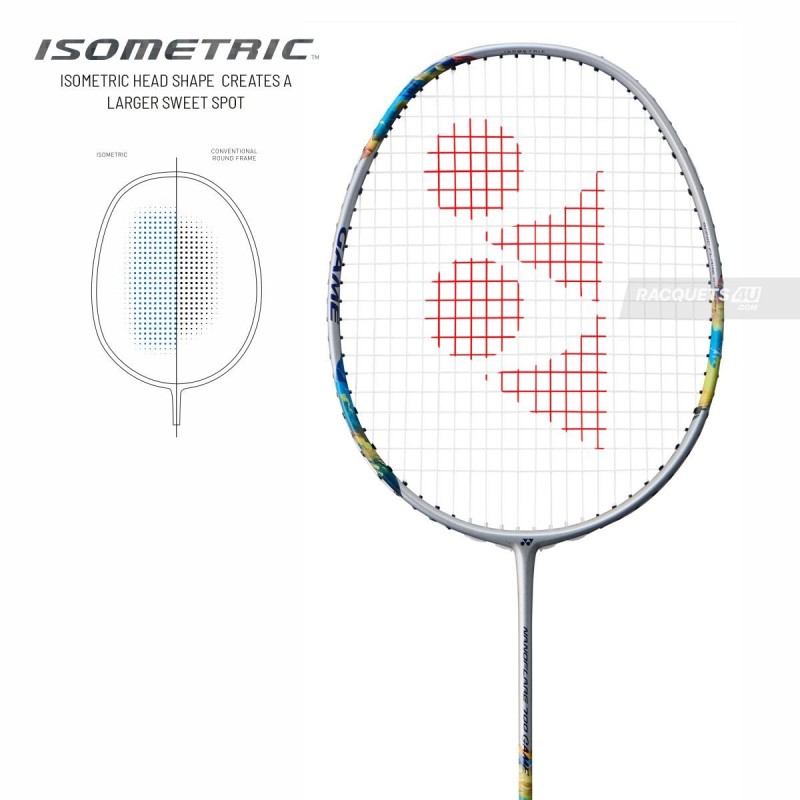 YONEX Nanoflare 700 Game Badminton Racquet (Strung, Silver/Blue)