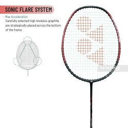 YONEX Nanoflare 001 Ability Badminton Racquet (G4 Strung, Black/Red)
