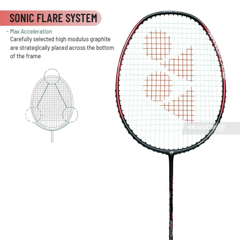 YONEX Nanoflare 001 Ability Badminton Racquet (G4 Strung, Black/Red)