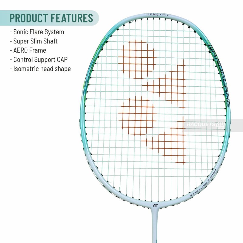 YONEX Nanoflare 001 Feel Badminton Racquet (Strung, White/Mint)