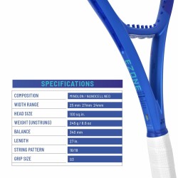 YONEX Ezone Alpha SL Tennis Racquet (Blast Blue, 245g Strung)