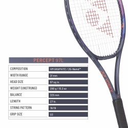 YONEX Percept 97L 2025 Tennis Racquet (Midnight Navy, Unstrung 290g)