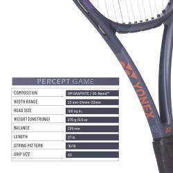 YONEX Percept Game Tennis Racquet (Midnight Navy, Strung)