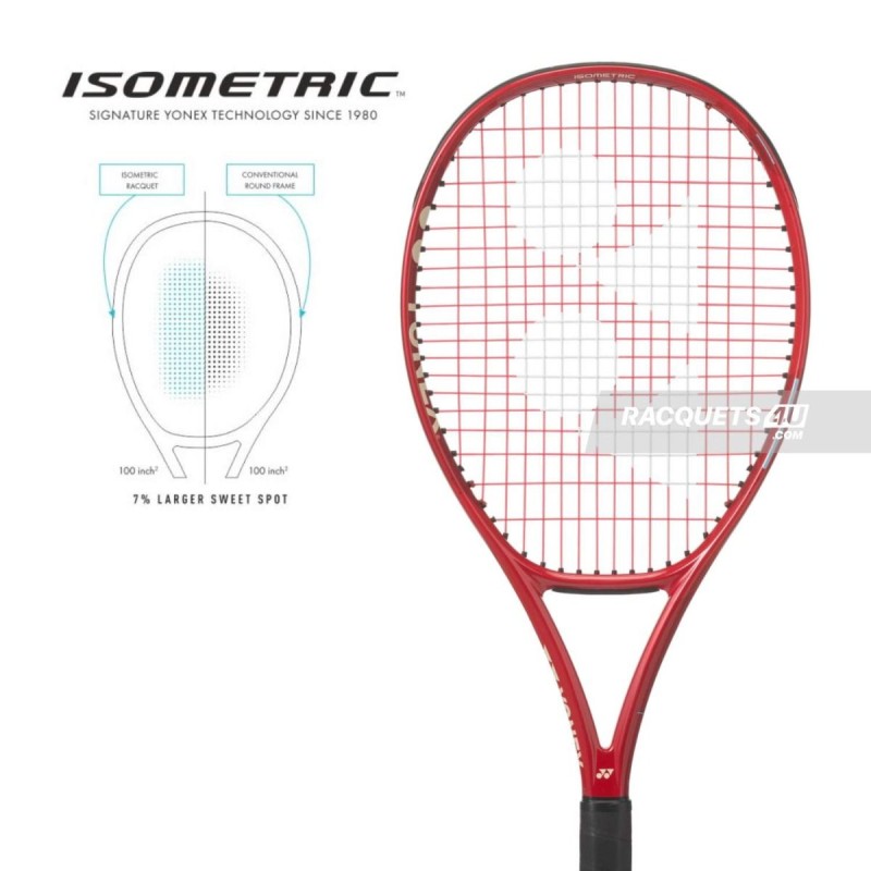 YONEX Vcore Ace Tennis Racquet (Ruby Red, Strung)