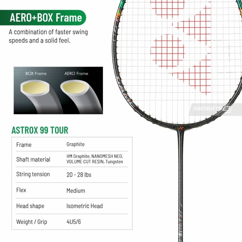 YONEX Astrox 99 Game Badminton Racquet (Strung, Black/Green)