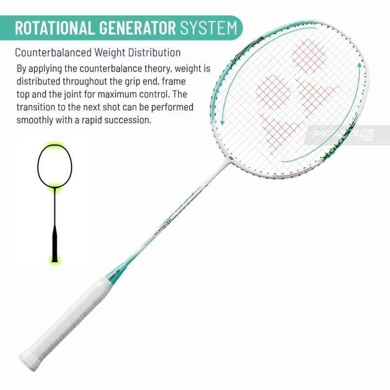 YONEX Astrox 01 Feel Badminton Racquet (Strung, White/Mint)