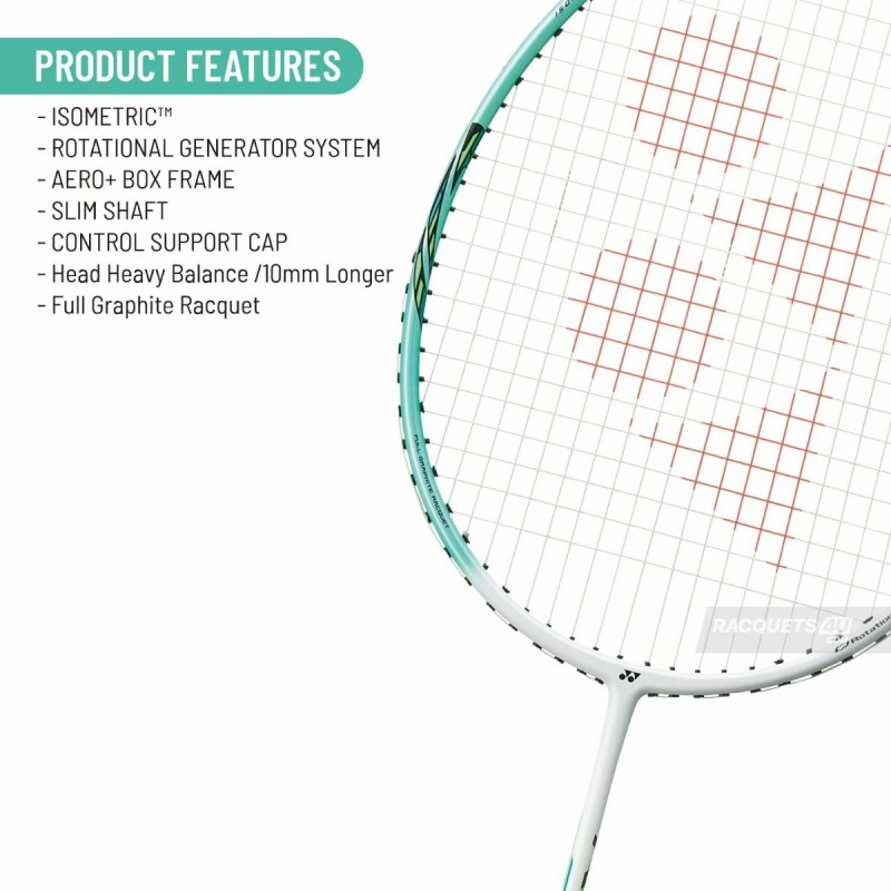 YONEX Astrox 01 Feel Badminton Racquet (Strung, White/Mint)
