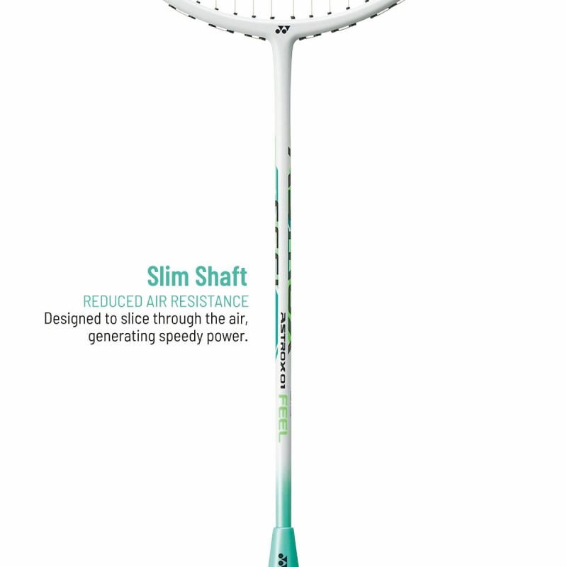 YONEX Astrox 01 Feel Badminton Racquet (Strung, White/Mint)