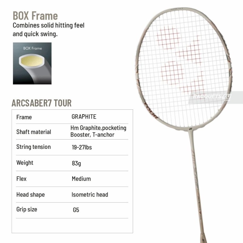 YONEX Arcsaber 7 Tour Badminton Racquet (Light Beige, Unstrung)