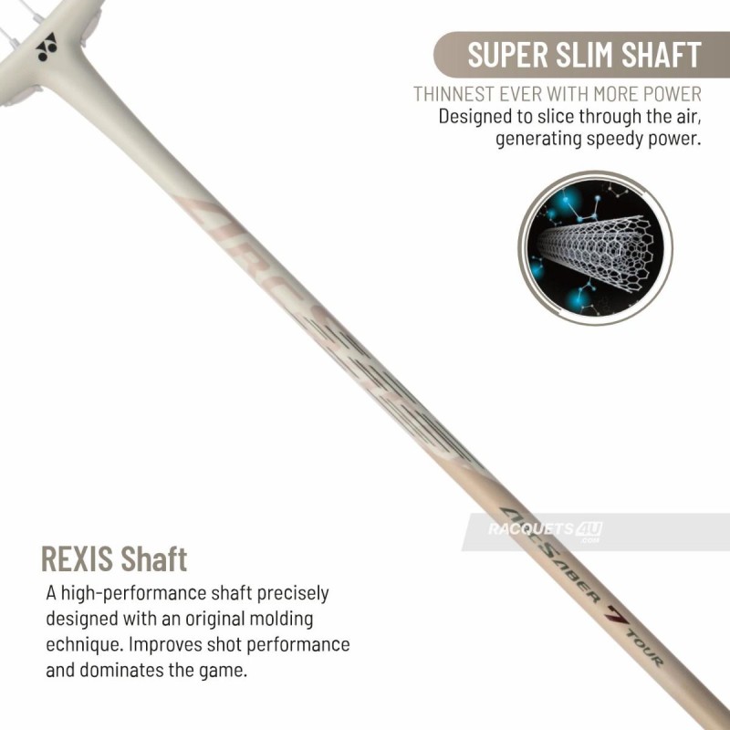 YONEX Arcsaber 7 Tour Badminton Racquet (Light Beige, Unstrung)