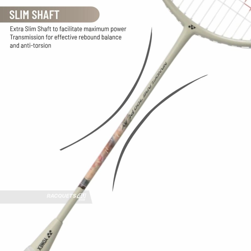 YONEX Nanoflare 700 Play Badminton Racquet (Light Beige, Strung)