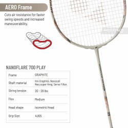 YONEX Nanoflare 700 Tour Badminton Racquet (Light Beige, Unstrung)