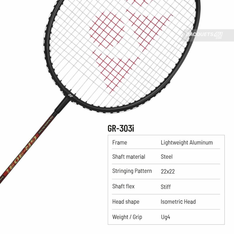 YONEX GR 303I Badminton Racquet (Strung, Black)