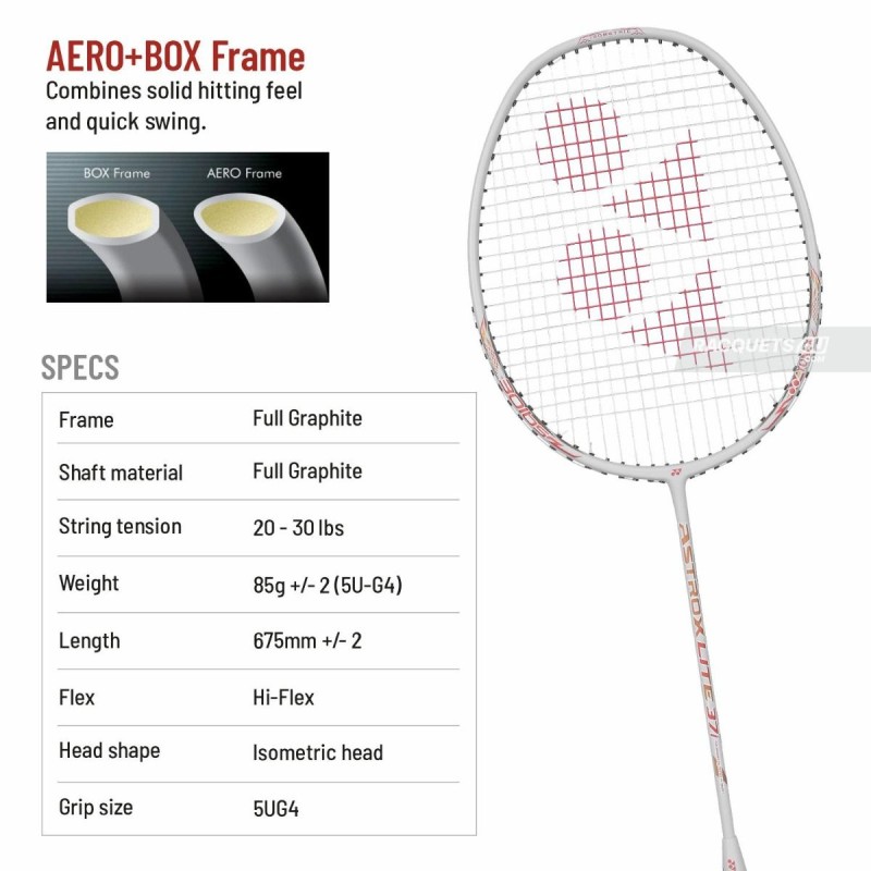 YONEX Astrox Lite 37i Badminton Racquet (Strung, Off White)
