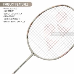 YONEX Nanoflare 700 Game Badminton Racquet (Strung, Light Beige)
