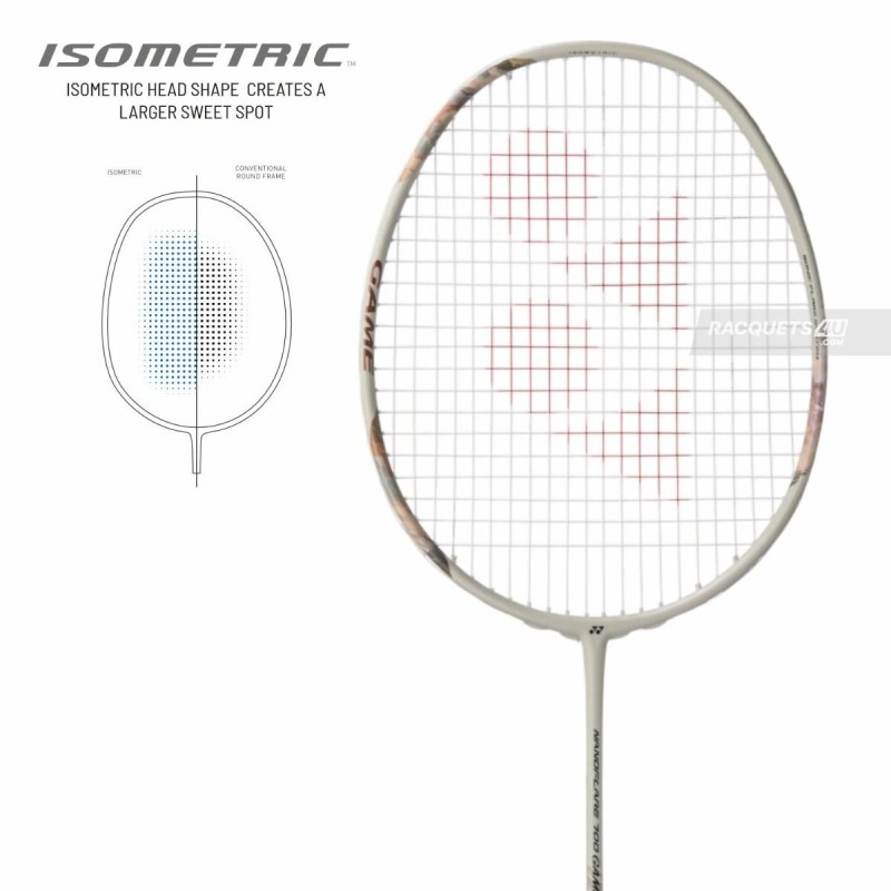 YONEX Nanoflare 700 Game Badminton Racquet (Strung, Light Beige)