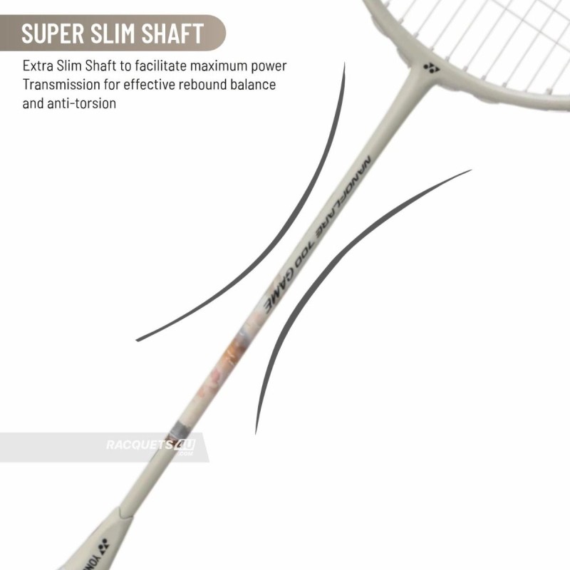 YONEX Nanoflare 700 Game Badminton Racquet (Strung, Light Beige)