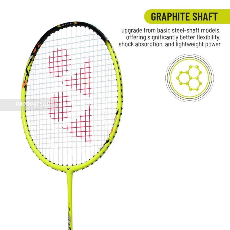 YONEX Nanoflare 9000i Badminton Racquet (Strung, Safety Yellow)