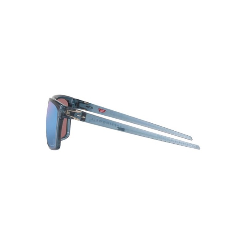 Oakley Blue Polarized Rectangular Sunglasses for Men